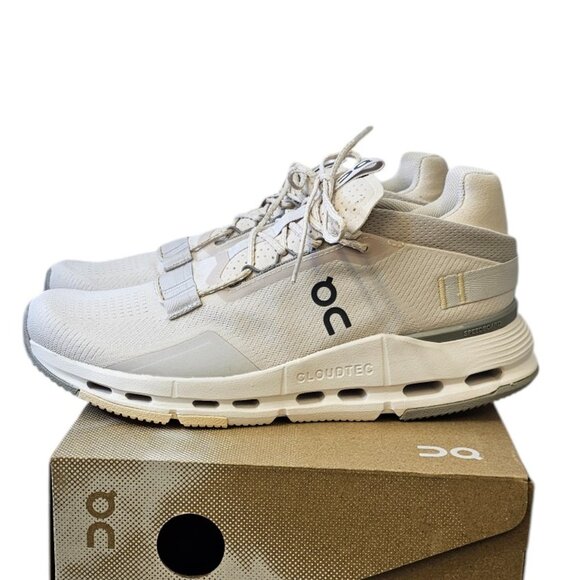 ON Running Womens Cloudnova 2 Running Shoes, Trainers, Athletic, Sand/Fog, 9.5 - Picture 1 of 10